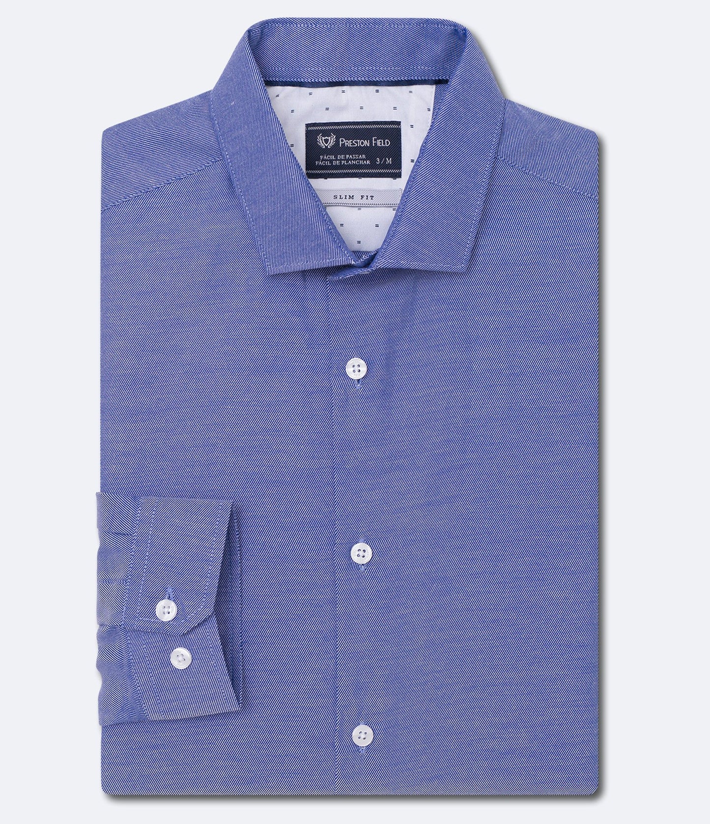 Camicia a maniche lunghe blu con texture