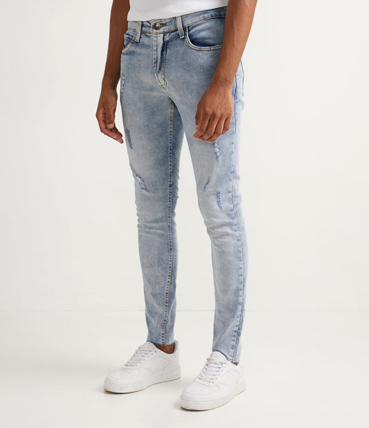 Jeans Super Skinny Marbled Blue