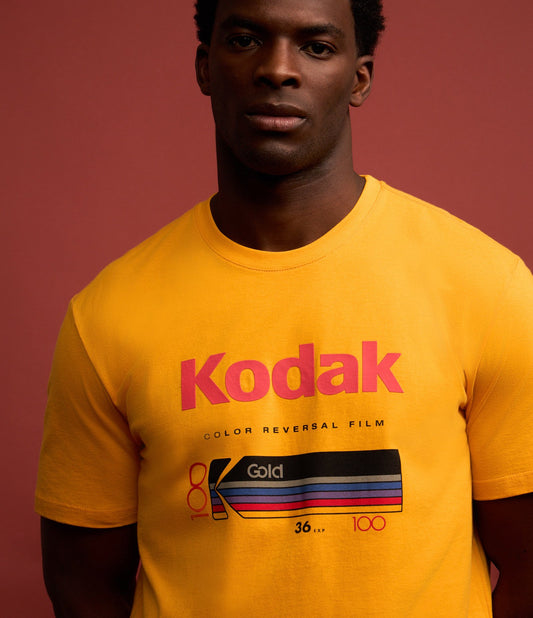 Cotton T-shirt with Yellow Kodak Color Reversal Film Print