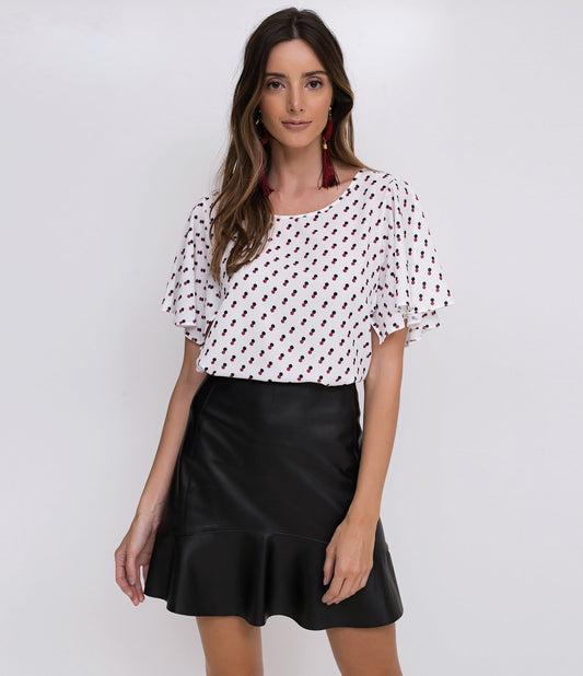 Camicetta a pois con volant di Off-White