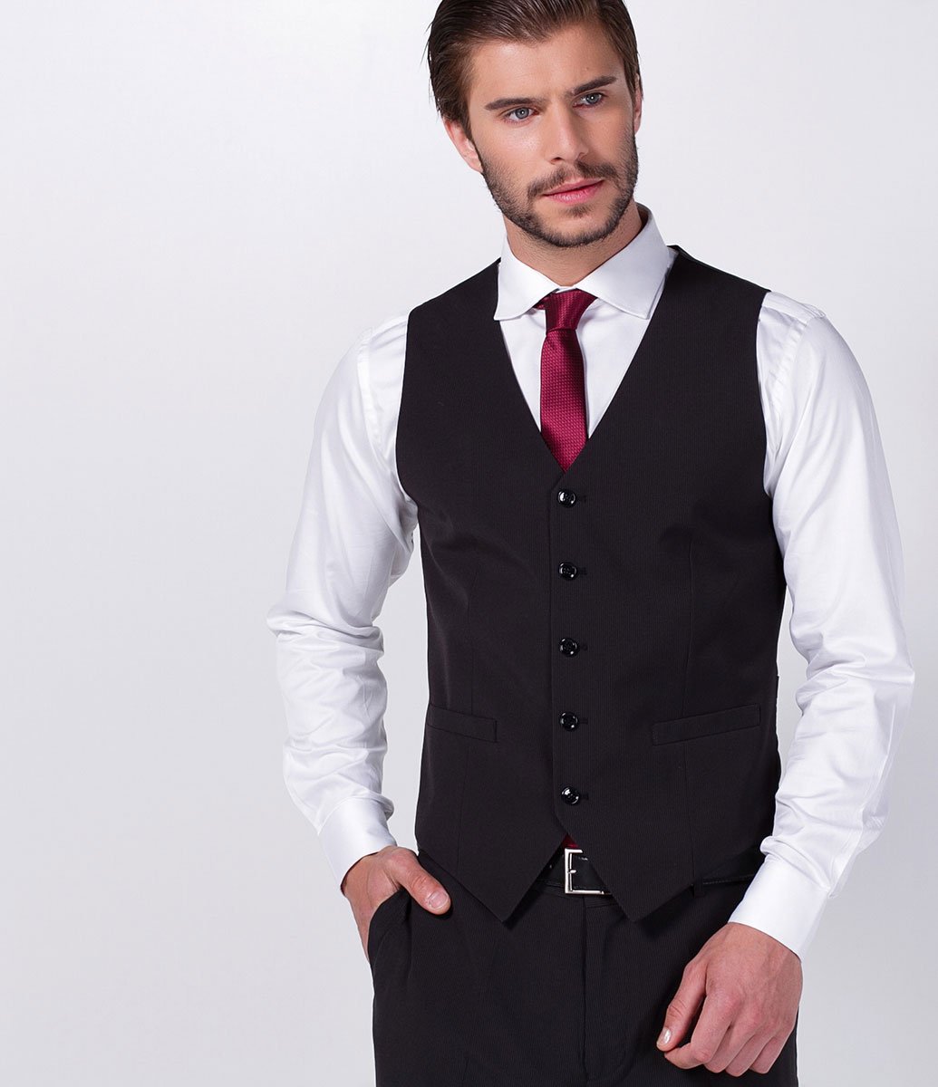 Gilet nero con texture