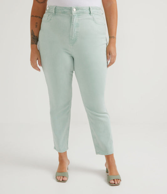 Jeans mamma verdi Curve e taglie forti in tessuto Twill