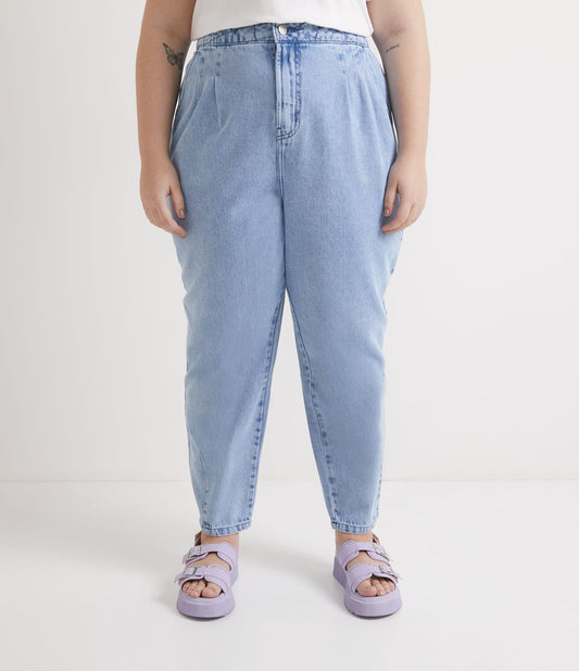 Jeans Baggy blu chiaro con vita impunturata, Curve e taglie forti