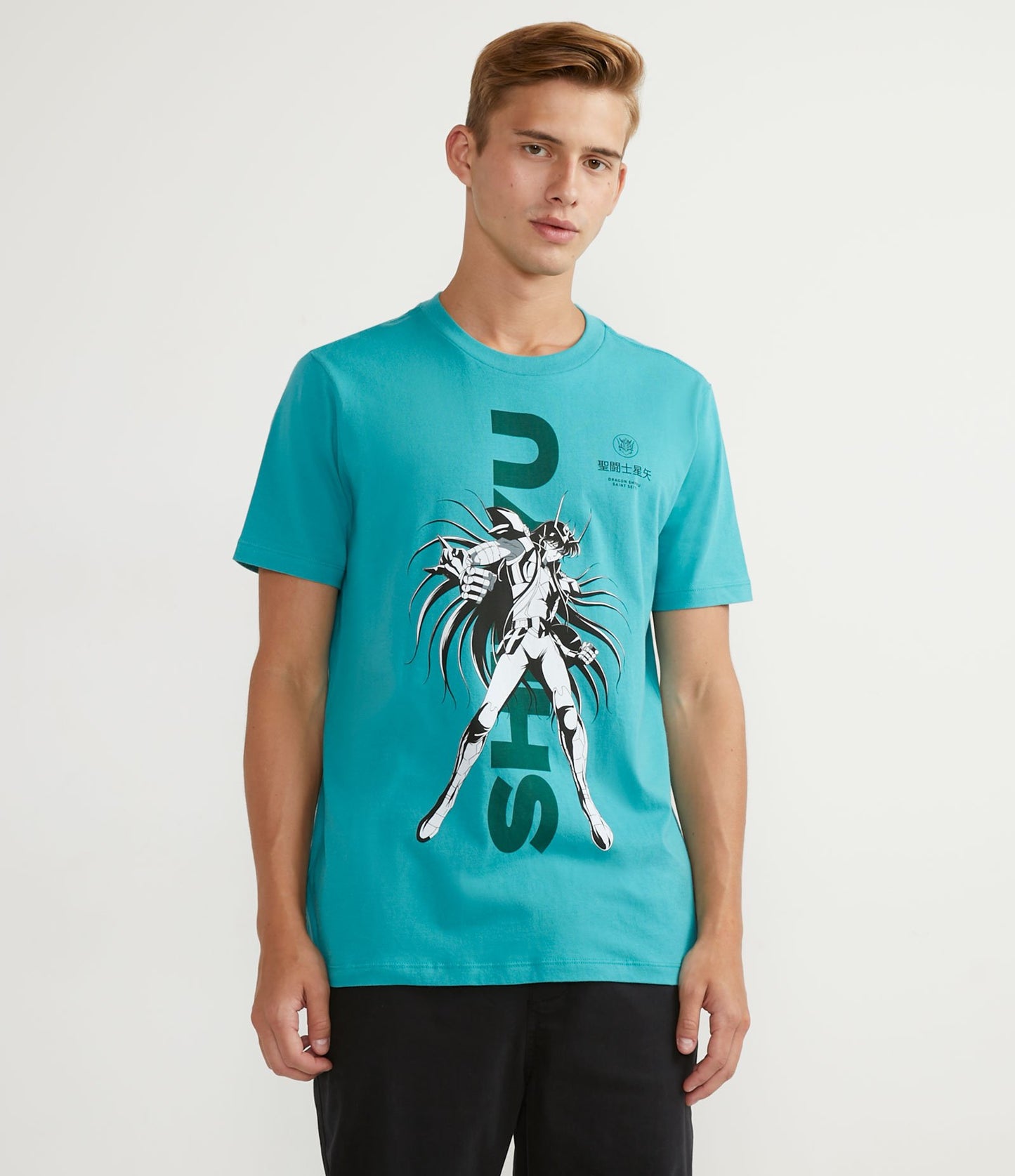 Camiseta de manga corta con estampado Shiryu verde