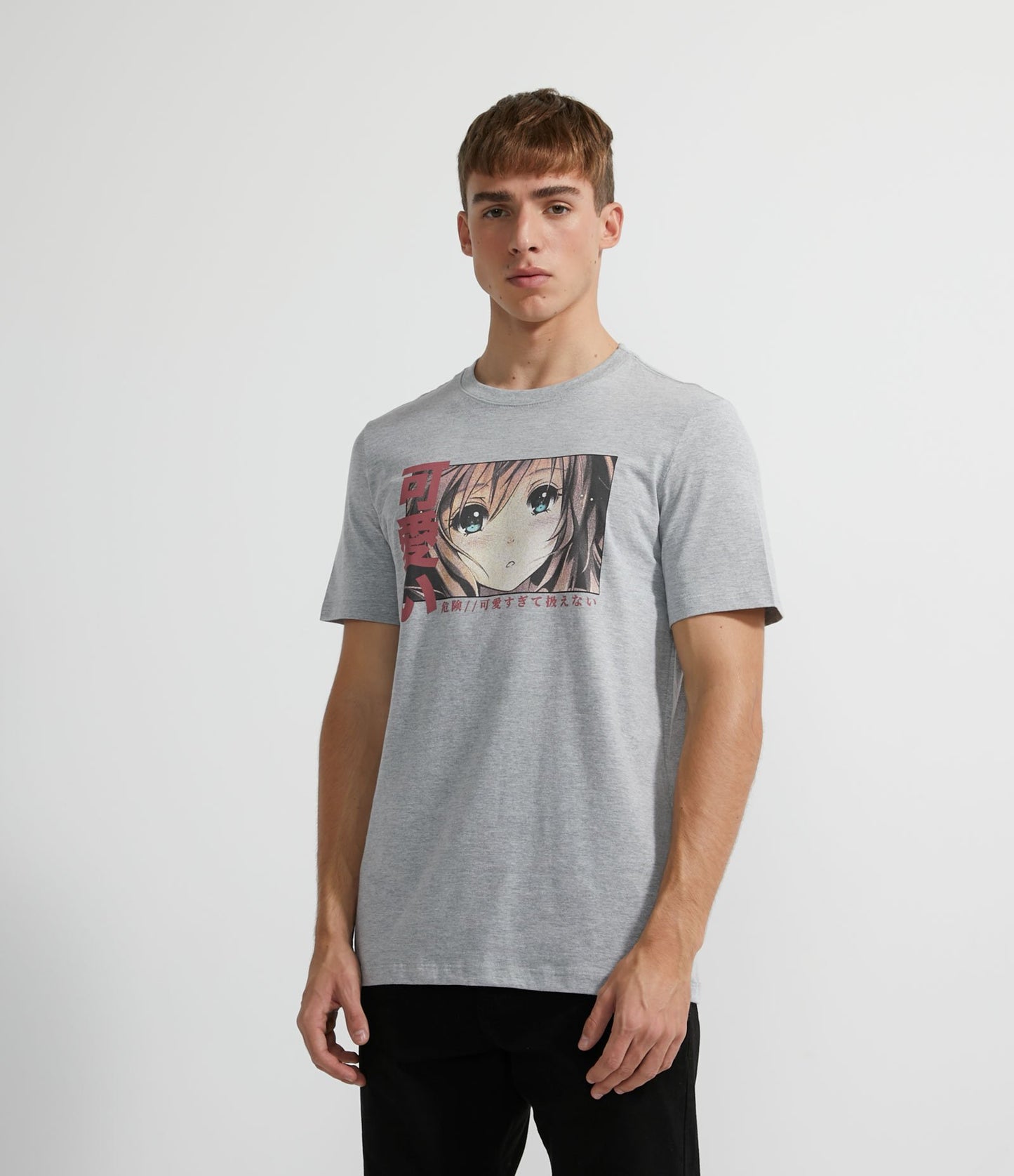 Short Sleeve T-Shirt with Gray Sleeve Design