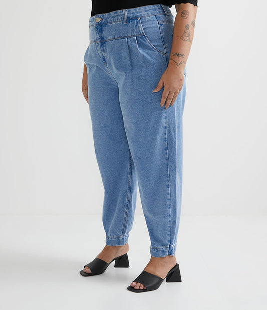 Jeans larghi con orlo ammanettato Curve e taglie forti - Blu