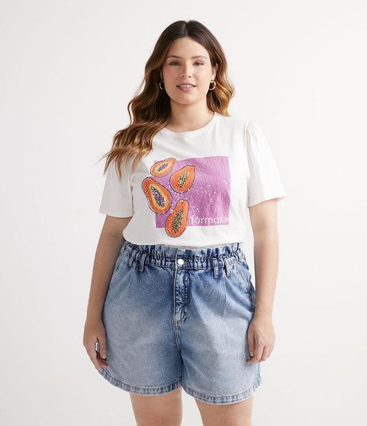 Blusa de algodão com bordado de lantejoulas Papaya, Curve & Plus Size, branco