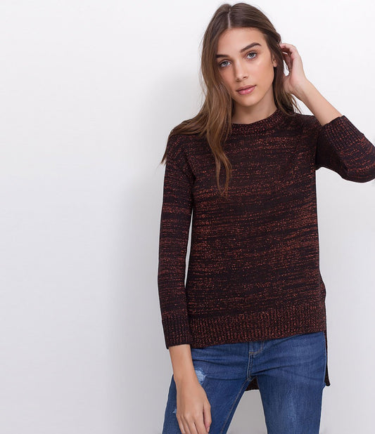 Maglione nero in maglia metallica