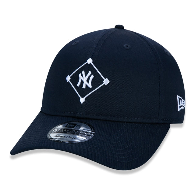 Cappello esclusivo New Era - 9TWENTY Cappello regolabile a tesa curva, MLB New York Yankees Essentials Field Edition