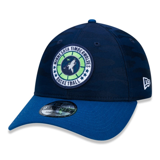 Boné exclusivo New Era - 9TWENTY Boné ajustável com aba curva Minnesota Timberwolves NBA Edition
