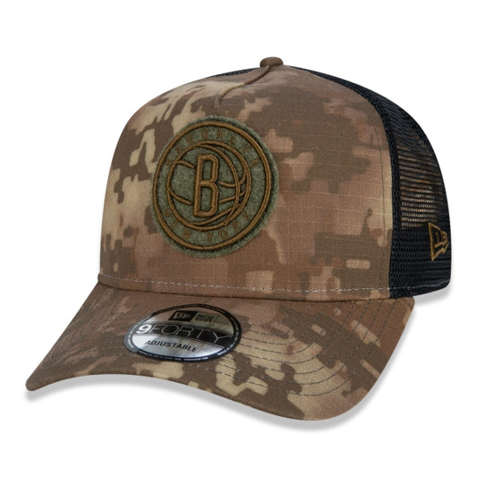 Boné exclusivo New Era - 9FORTY Brooklyn Nets NBA Digital Camo Edition Chapéu