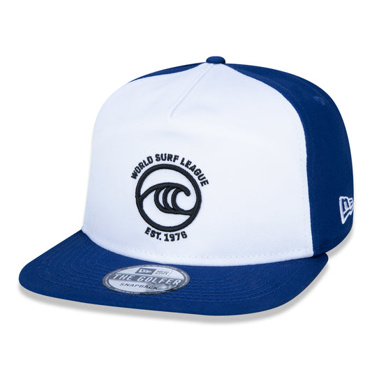 Cappello New Era Exclusive - Edizione ufficiale WSL Blu e Bianco Golfer Surf Snapback a tesa piatta