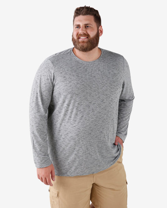Plus Size Long Sleeve Striped T-Shirt - Navy Blue/White