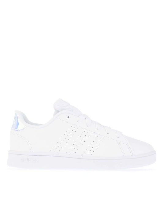 Tênis Adidas Junior Advantage para meninas em branco