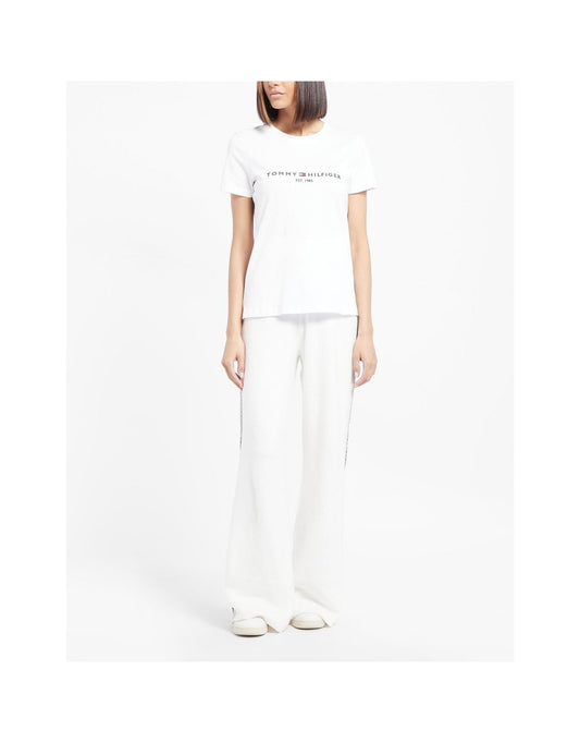 Tommy Hilfiger Flex - Joggers a gamba larga da donna in crema