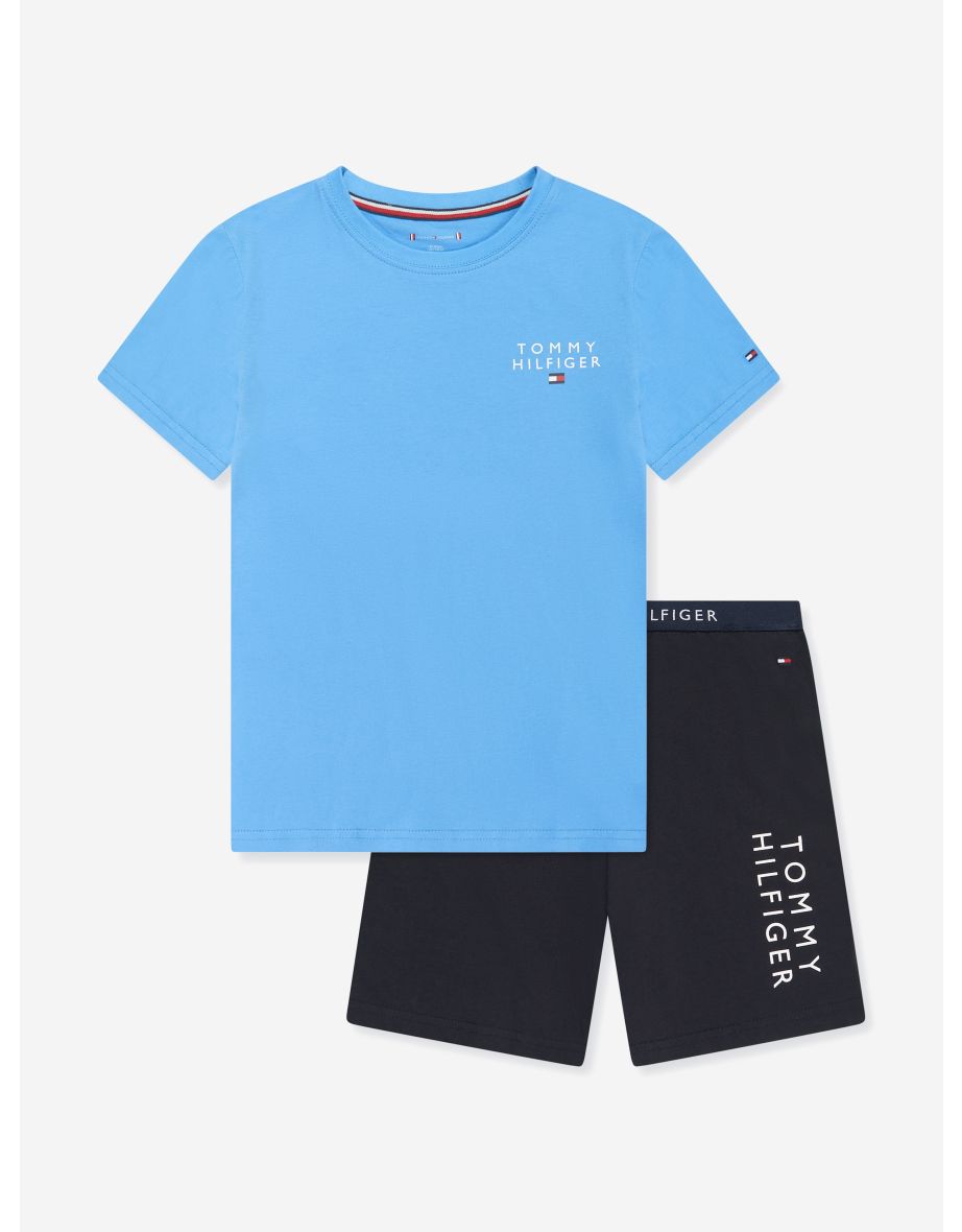 Conjunto de pijama corto azul para niño