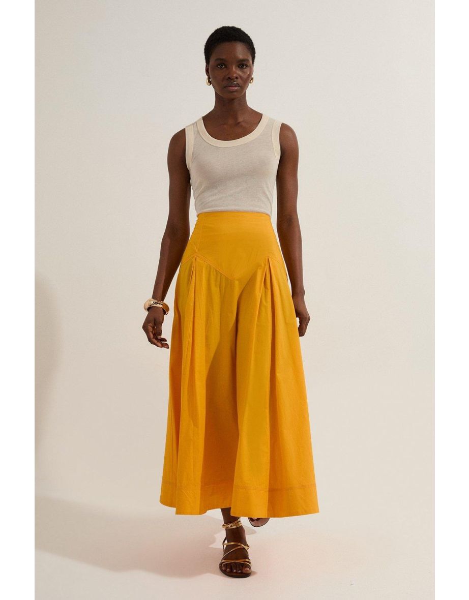 Gonna da ballo in cotone intrecciato con dettaglio vita scesa