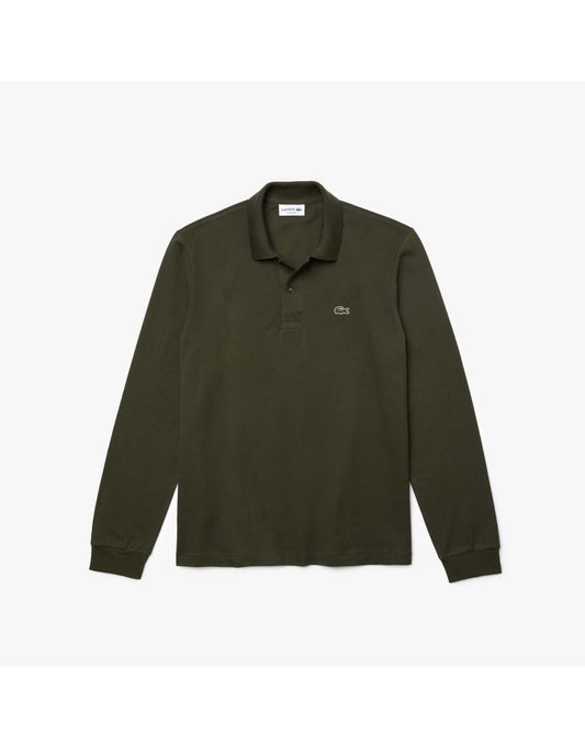 Camisa polo masculina Lacoste Classic Fit de manga longa - Verde