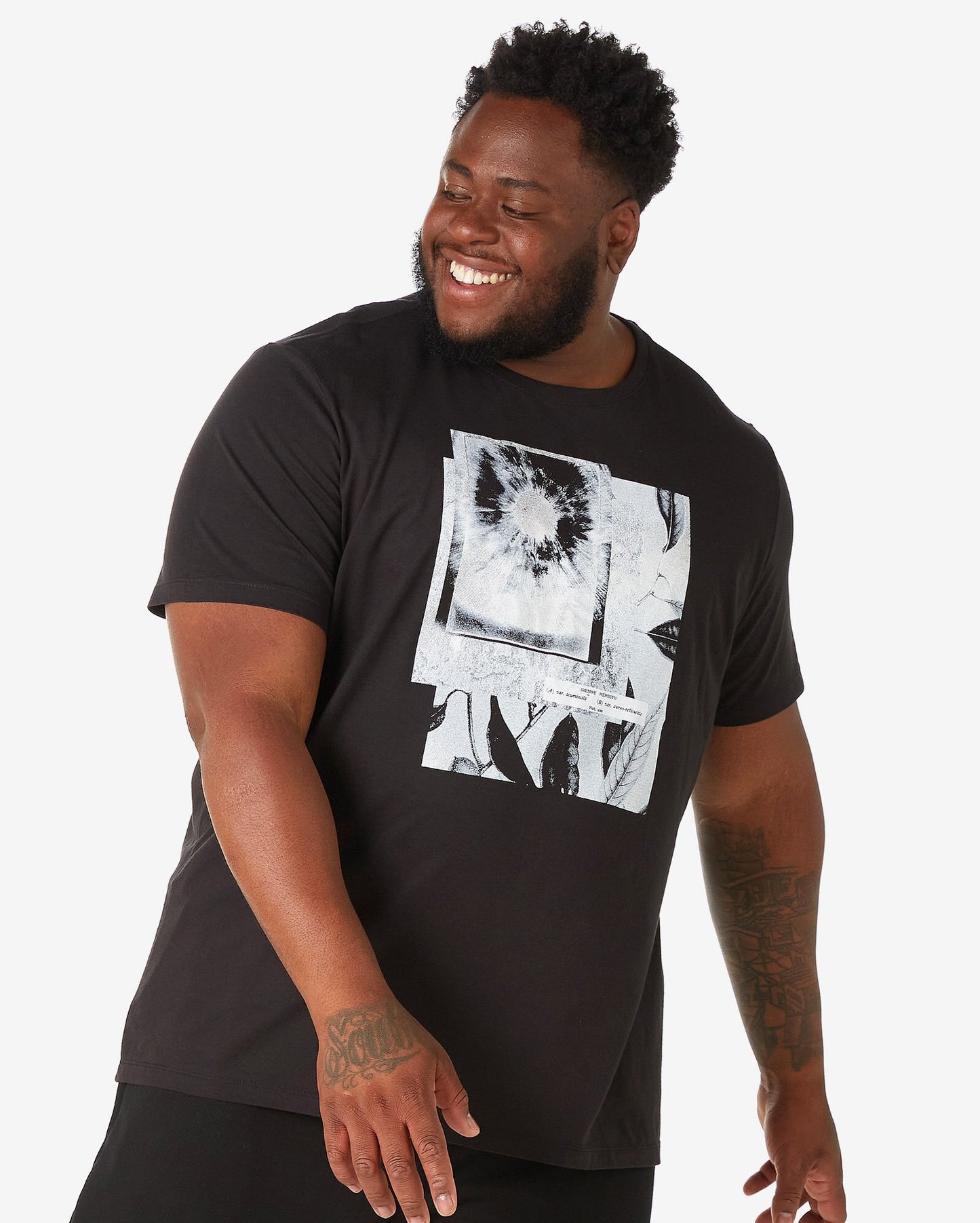 Men's Plus Size Short Sleeve Printed Black T-Shirt by Allman - Riachuelo