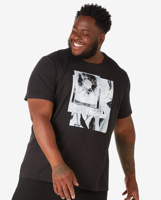 Men's Plus Size Short Sleeve Printed Black T-Shirt by Allman - Riachuelo
