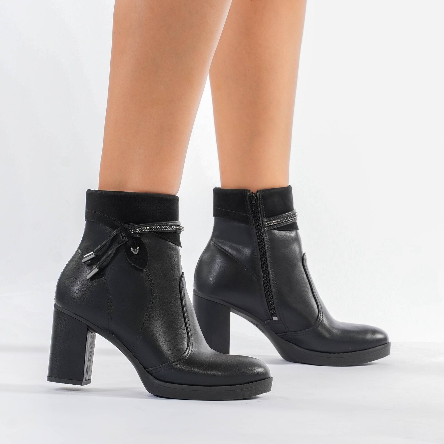 Mississipi - Stivaletto nero con strass da donna