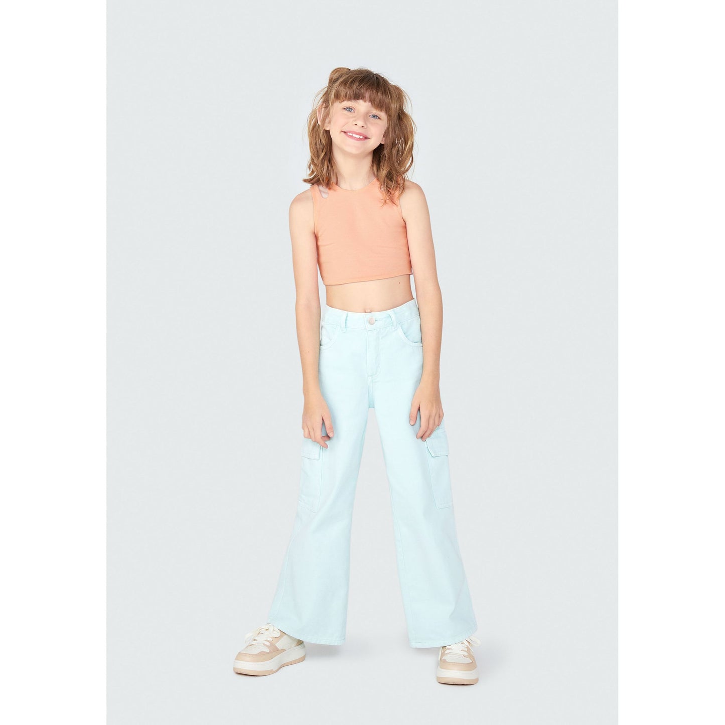 Camiseta de tirantes acanalada para niña