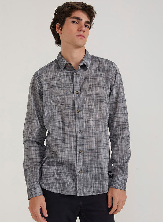 Camicia slim a maniche lunghe con design Pumho