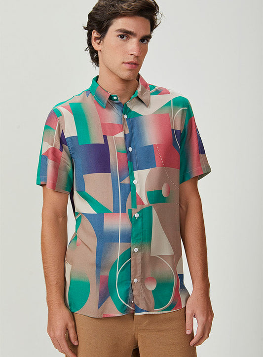 Camisa de manga corta de corte relajado