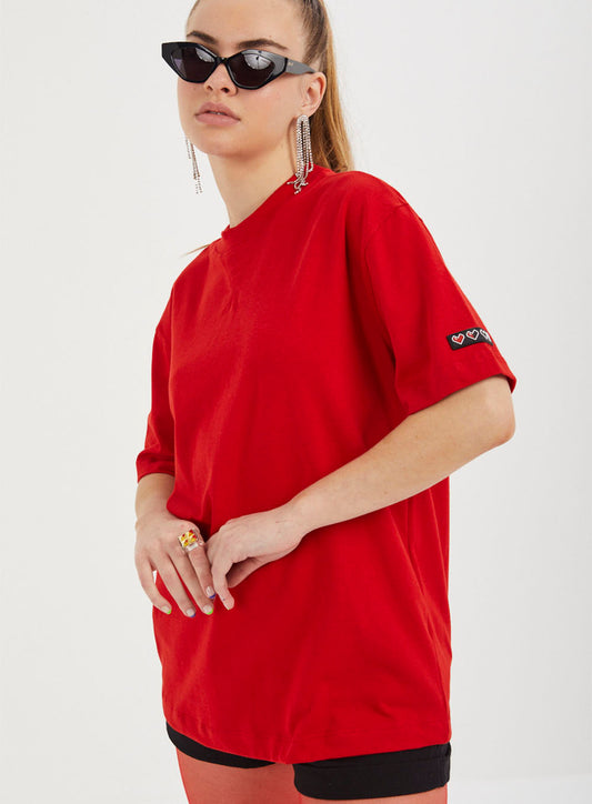 Camiseta oversize de manga corta Heartbeat