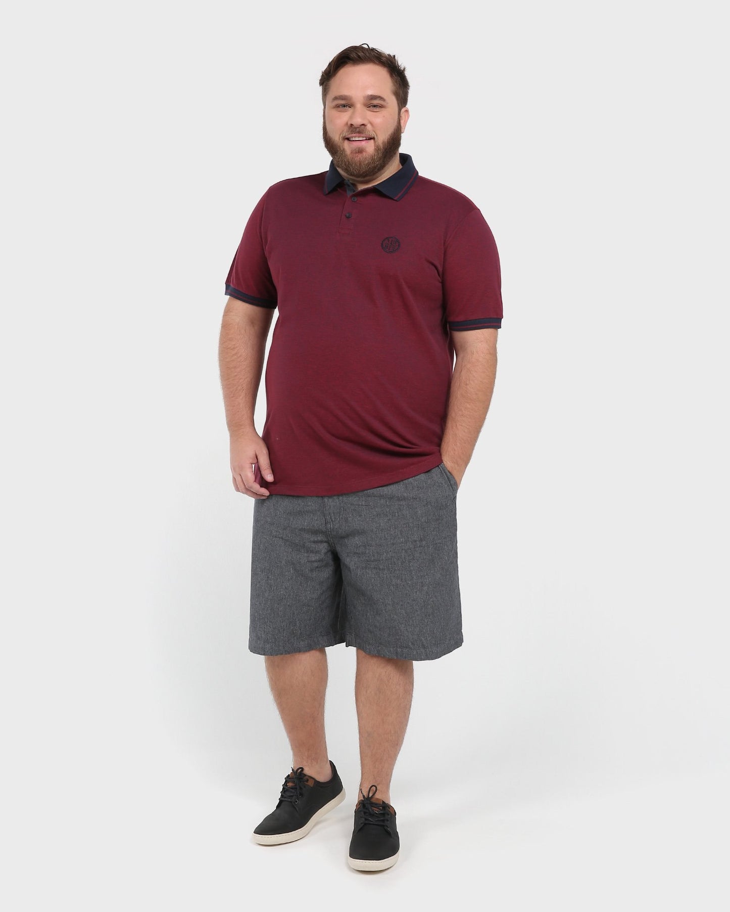 Shorts Chino Plus Size - Cinza