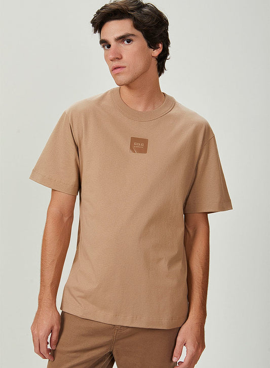 Straight-Cut Short Sleeve T-shirt with Print CLC