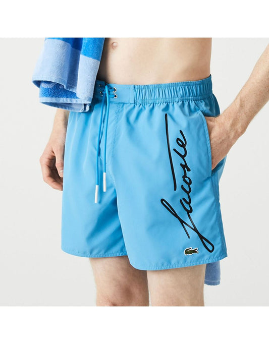 Shorts de banho casual azul Lacoste para homens
