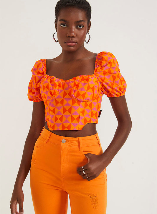 Blusa corsé a cuadros CLC