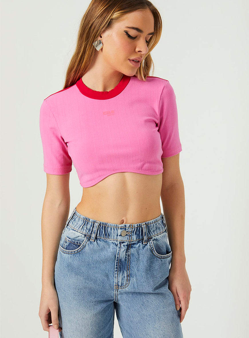 Blusa de canalé bicolor Clc