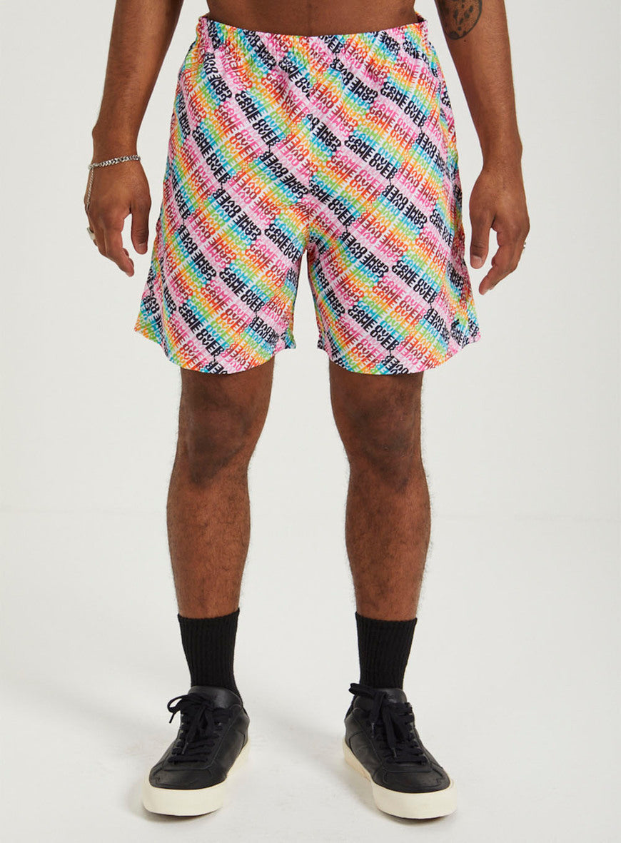 Shorts de praia Game Over com bolsos