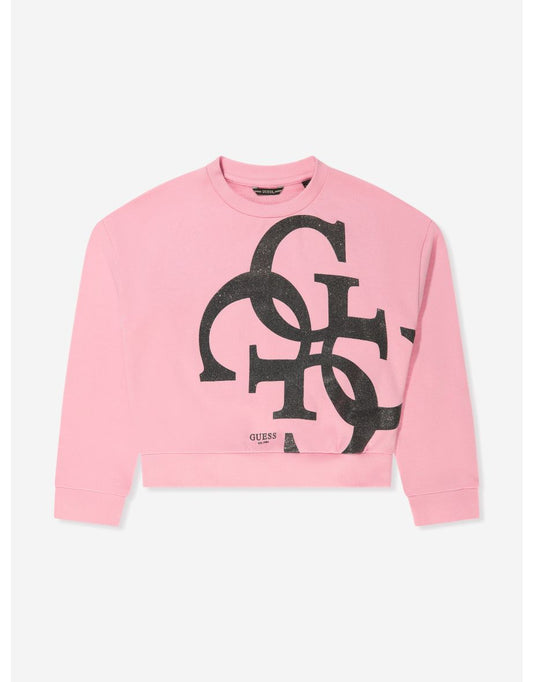 Sudadera rosa con logo para niña