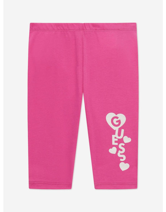 Leggings rosa con logo da bambina