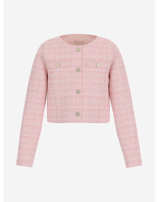 Chaqueta de tweed rosa para niña