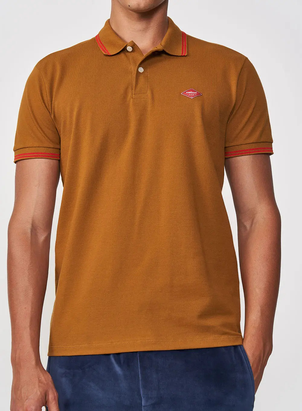 Polo de piqué de algodón con detalle de contraste