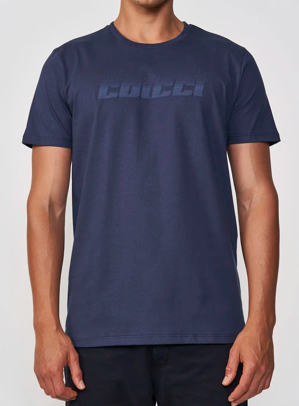 Maglietta in cotone con logo testurizzato