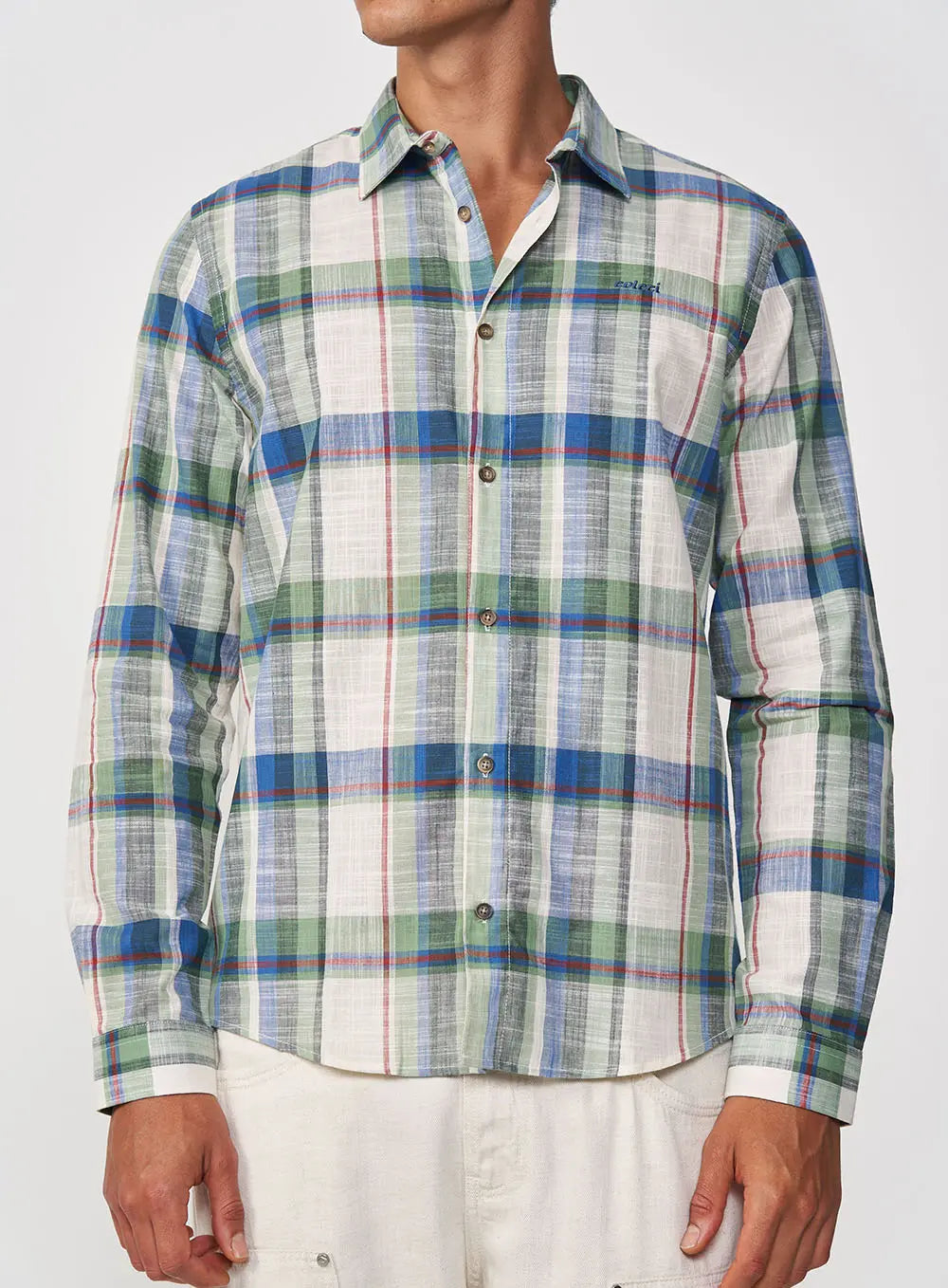 Camicia a quadri con berretto naturale