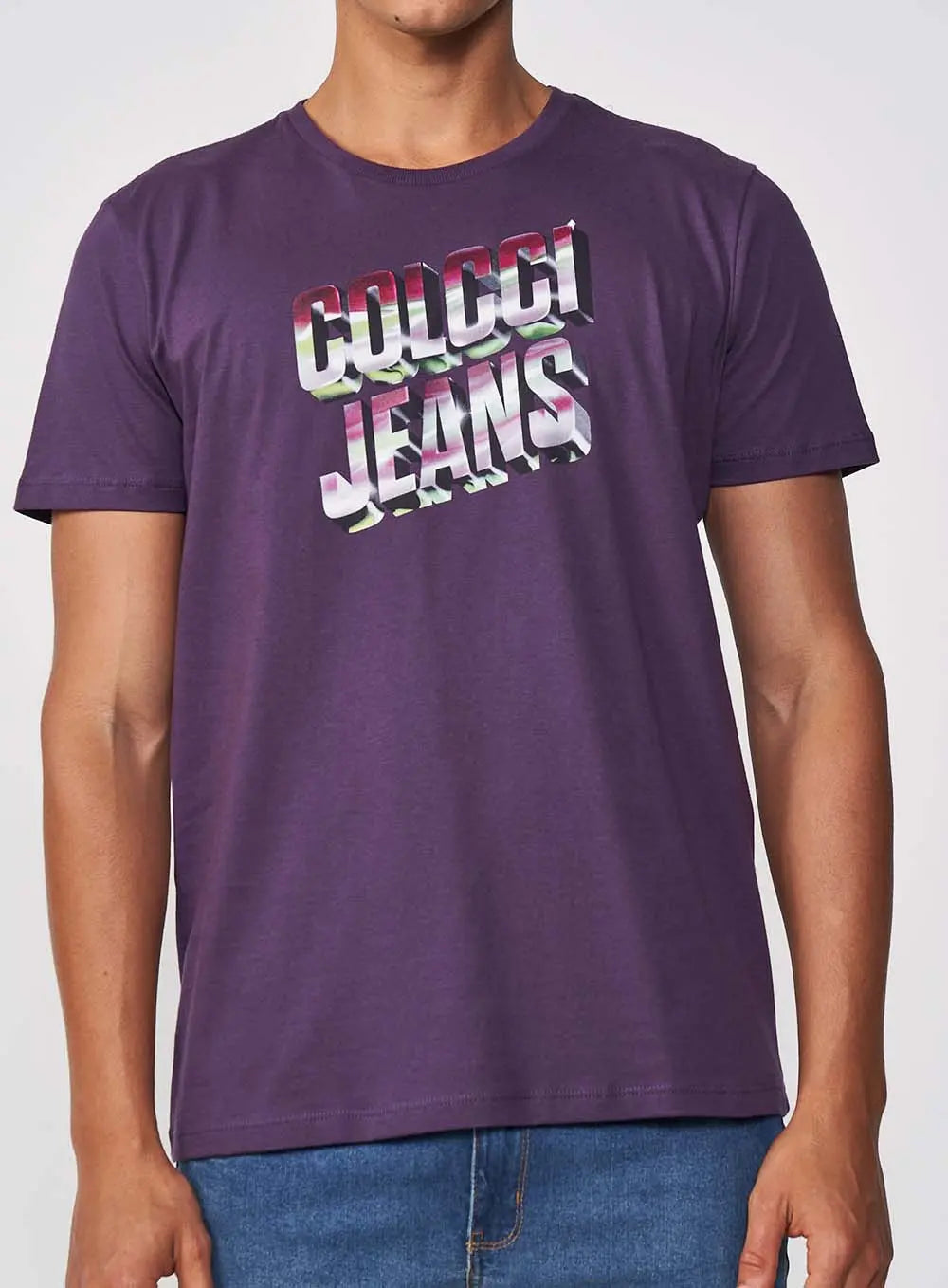 Camiseta con logotipo en bloques de color para hombre