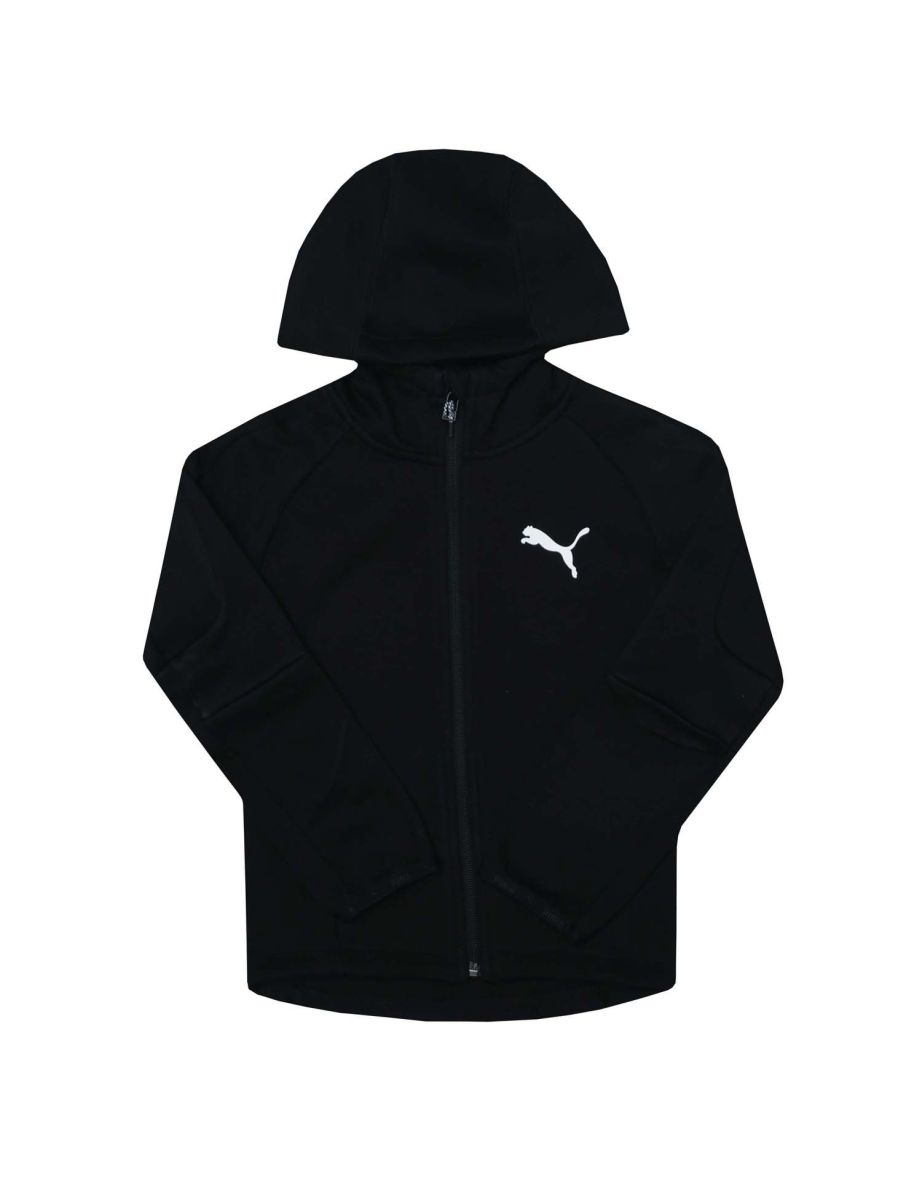 Felpa con cappuccio Puma Junior Evo Zip da bambino in nero