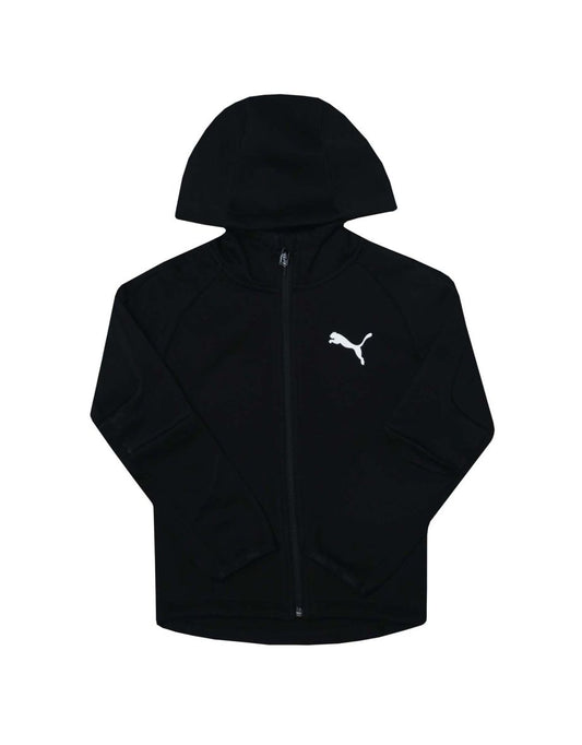 Felpa con cappuccio Puma Junior Evo Zip da bambino in nero