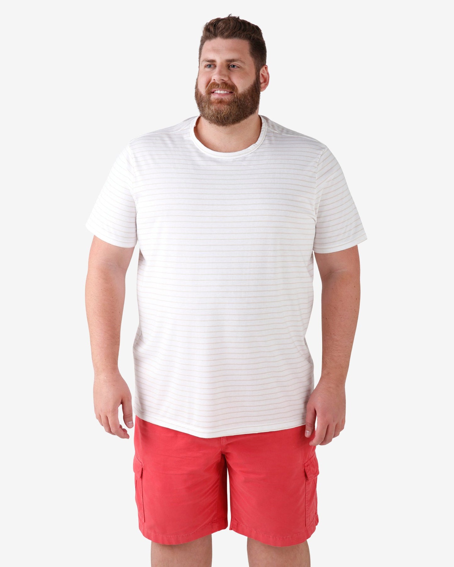 Maglietta Plus Size a maniche corte a righe - Bianco