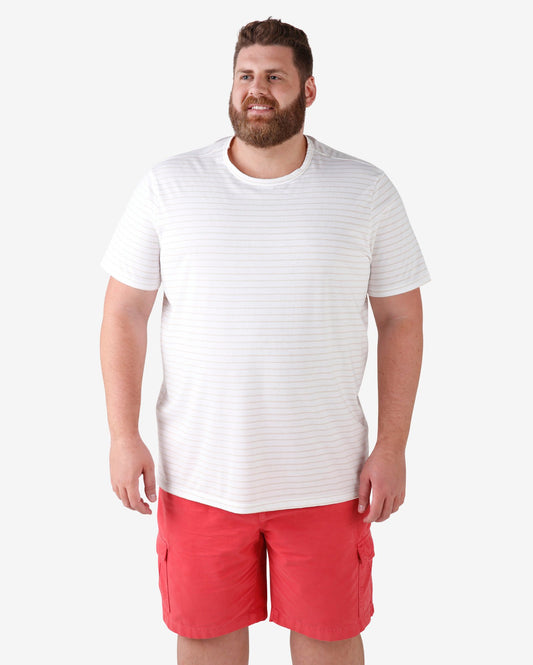 Maglietta Plus Size a maniche corte a righe - Bianco