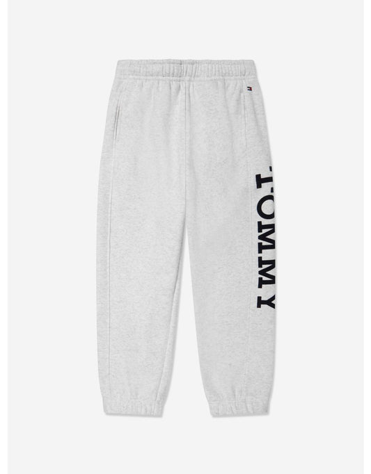 Calça de moletom cinza com logotipo para meninos