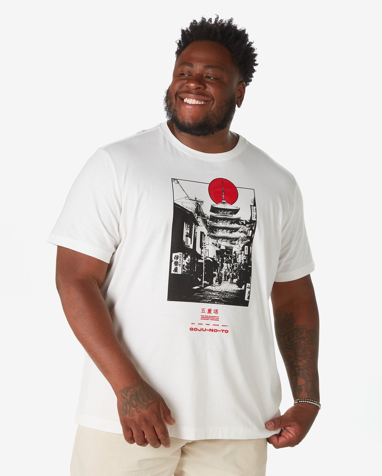 Men's Plus Size Short Sleeve T-Shirt Goju-No-To White Allman By Riachuelo