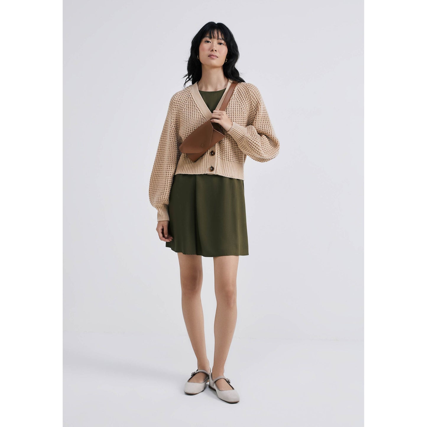 Chaqueta de punto con cuello de pico para hombre