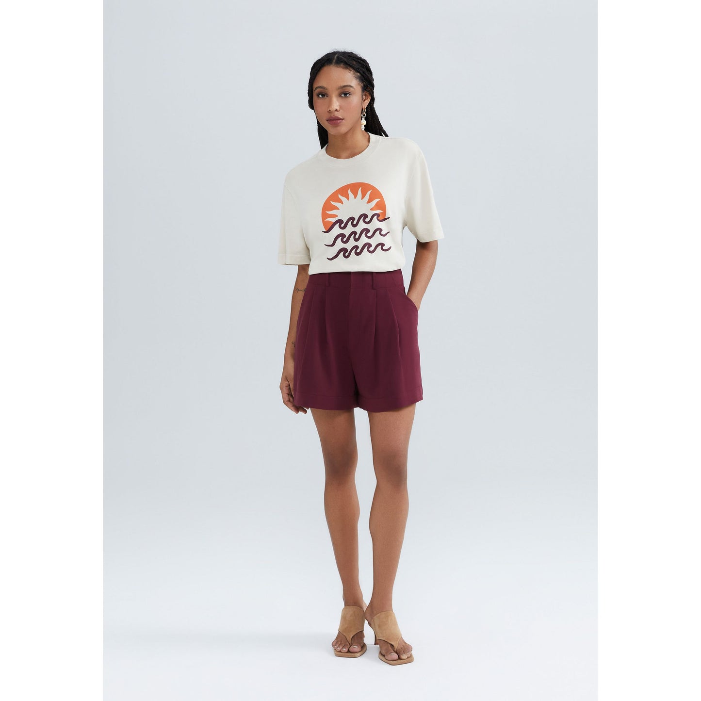 Camiseta de manga 3/4 con estampado para hombre